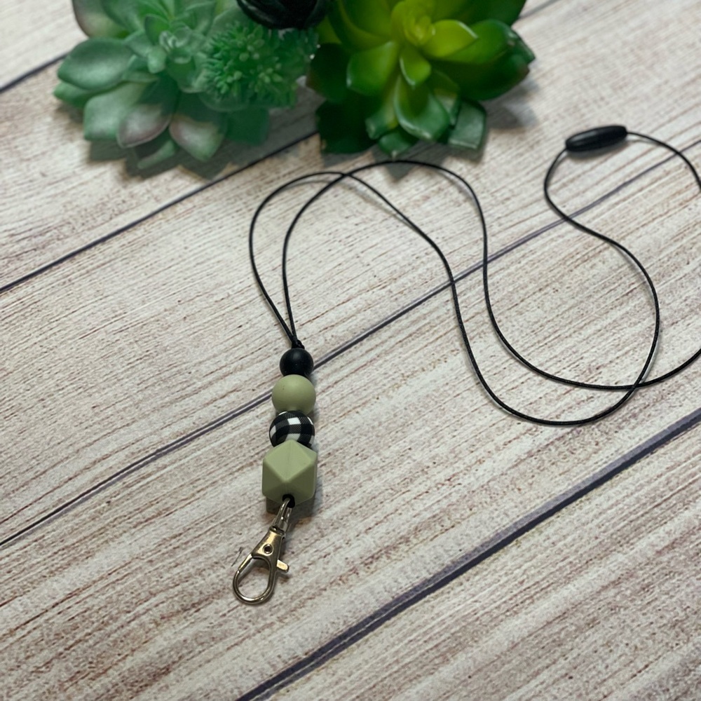 Teacher, Student, etc. lanyard with silicone beads